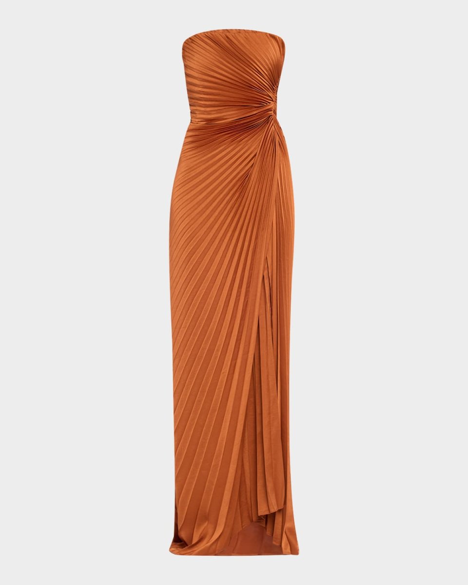 Layla Pleated Strapless Gown
